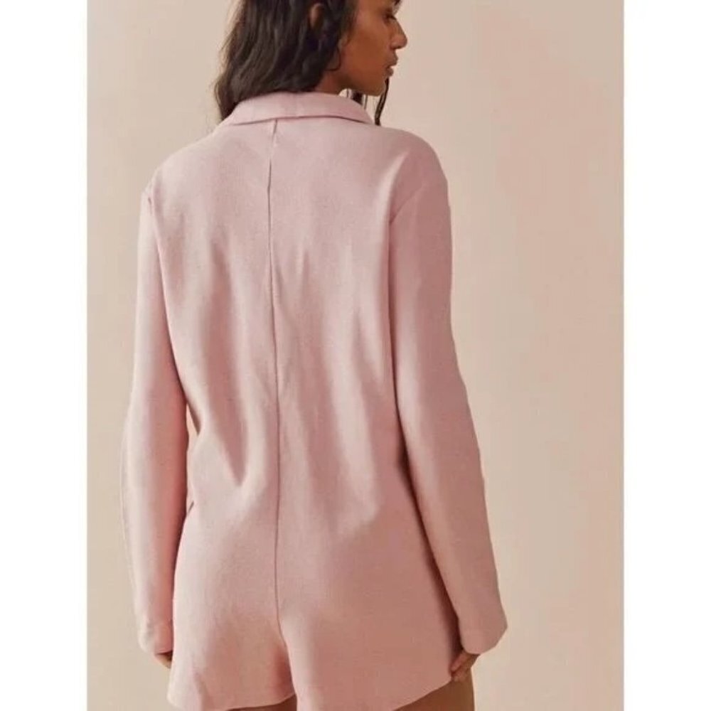 Free People PP Beach Lizzie Blazer Pink Romper One Piece Dress Size S NWT - Picture 4 of 9